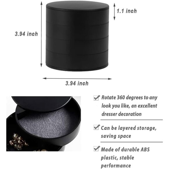 Jewelry Organizer, Small Jewelry Box Earring Holder for Women Black - Picture 6 of 6